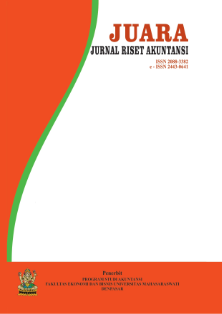 					View Vol. 11 No. 2 (2021): Jurnal Riset Akuntansi (JUARA)
				
